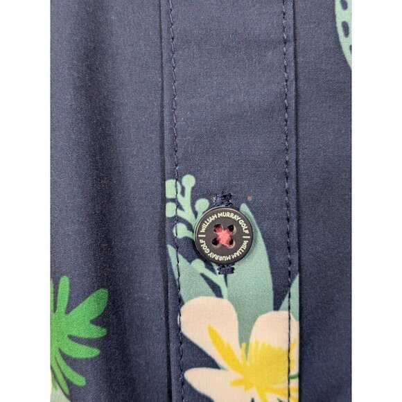 William Murray Shirt Mens Large Short Sleeve Button Colorful Floral Blue - Picture 15 of 16